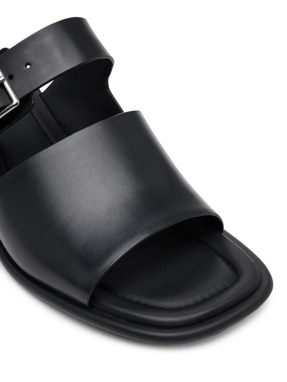 Calvin Klein Jeans Чехли Calvin Klein Jeans Heel Square Mg Buckle Lth YW0YW01701 Черен