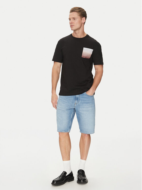Calvin Klein Calvin Klein Majica Ombre Bonded K10K114164 Črna Regular Fit