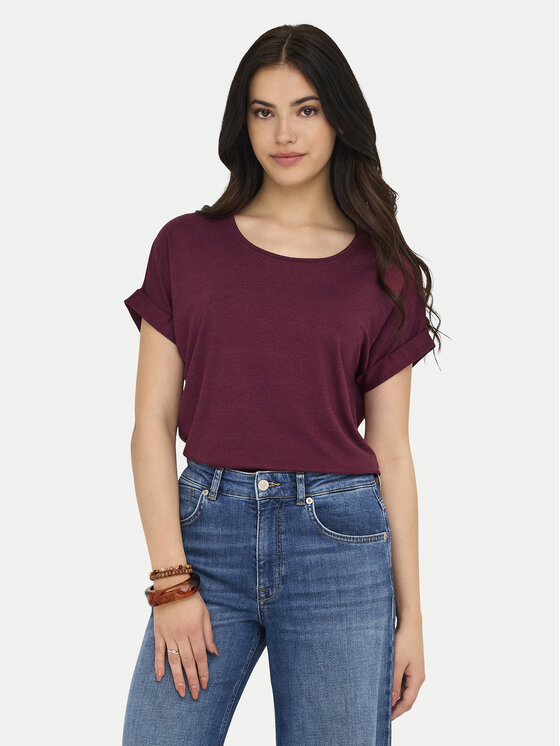 ONLY ONLY Camiseta Moster 15106662 Guinda/burdeos Regular Fit