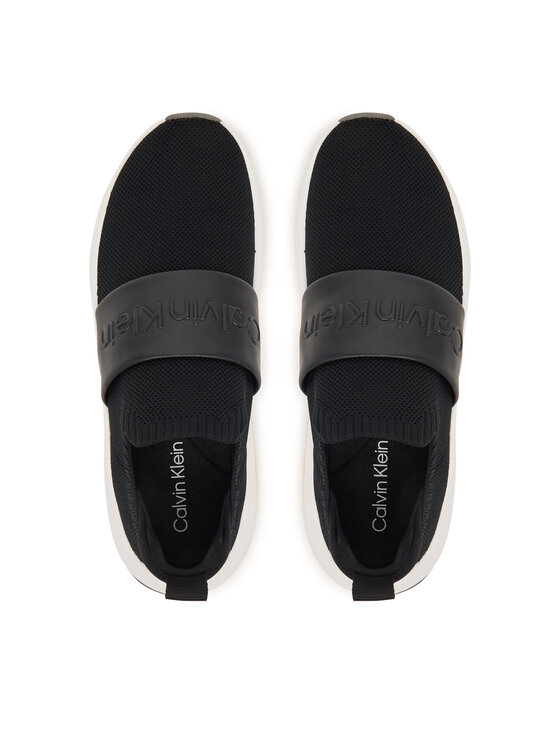 Calvin Klein Sneakers Calvin Klein Chunky Run Slipon Knit Logo Tape HW0HW03261 Nero