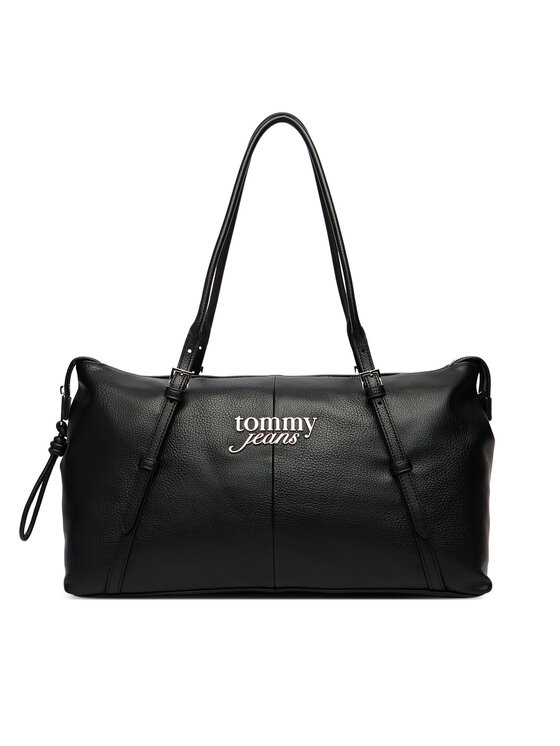 Tommy Jeans Torebka Tommy Jeans Pebble Grain Metal Logo Tote Bag AW0AW18472 Czarny