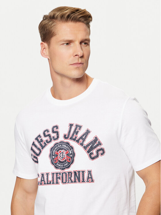 Guess Jeans Guess Jeans T-shirt M5RI80 K8HM0 Bijela Slim Fit
