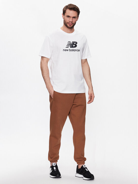 New Balance New Balance T-shirt Essentials Stacked Logo MT31541 Bianco Relaxed Fit