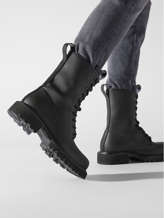 Rains Trapper stila apavi Rains Show Combat Boot 22600 Melns