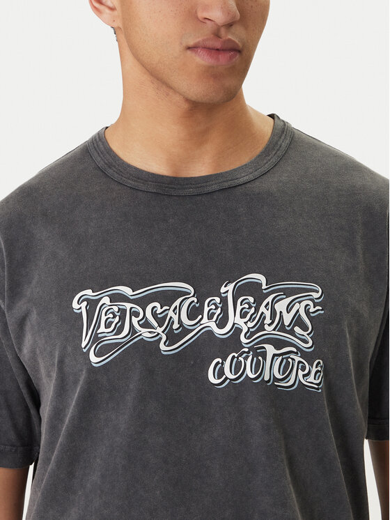 Versace Jeans Couture Versace Jeans Couture Camiseta 80GAHB02 CJB02 Negro Regular Fit