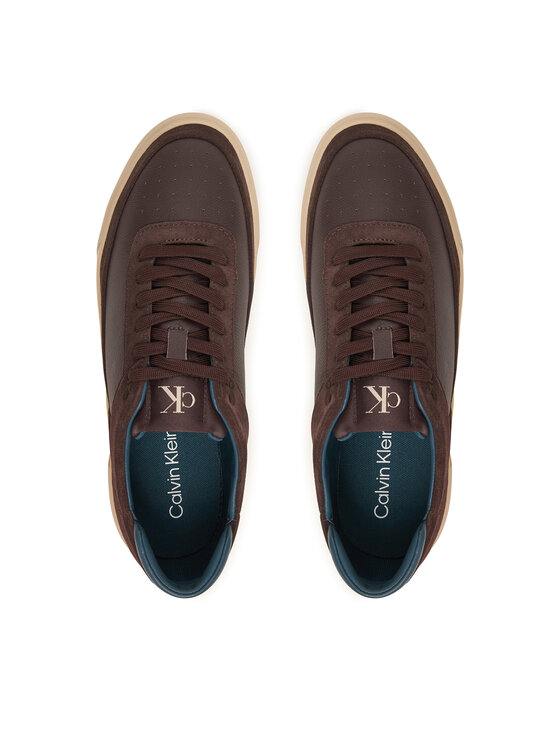 Calvin Klein Sneakersy Calvin Klein Basket Cupsole Laceup Lth-Nu YM0YM01354 Hnědá