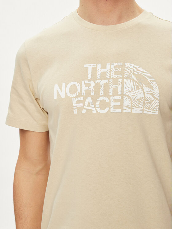 The North Face The North Face Marškinėliai Woodcut Dome NF0A87NX Smėlio Regular Fit