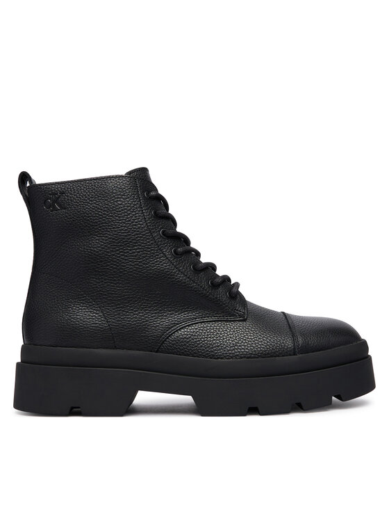 Calvin Klein Bakancs Calvin Klein Lugged Mid Lace Up Tc Tu Lth HM0HM02267 Fekete