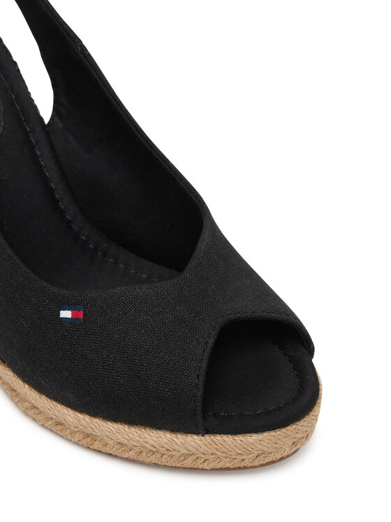 Tommy Hilfiger Espadrilles Tommy Hilfiger Flag High Wedge Espad Slingback FW0FW09343 Melns