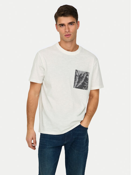 Only & Sons Only & Sons T-shirt 22025286 Bijela Regular Fit