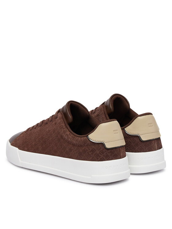 Tommy Hilfiger Sportcipők Tommy Hilfiger Th Court Lth Mix Monogram FM0FM06082 Barna