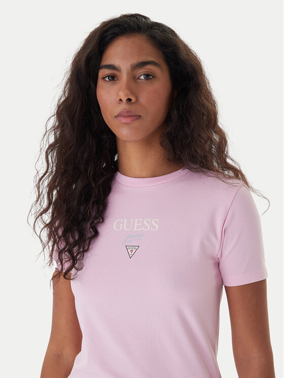 Guess Jeans Guess Jeans Camiseta W6RI15 J1314 Rosa Regular Fit