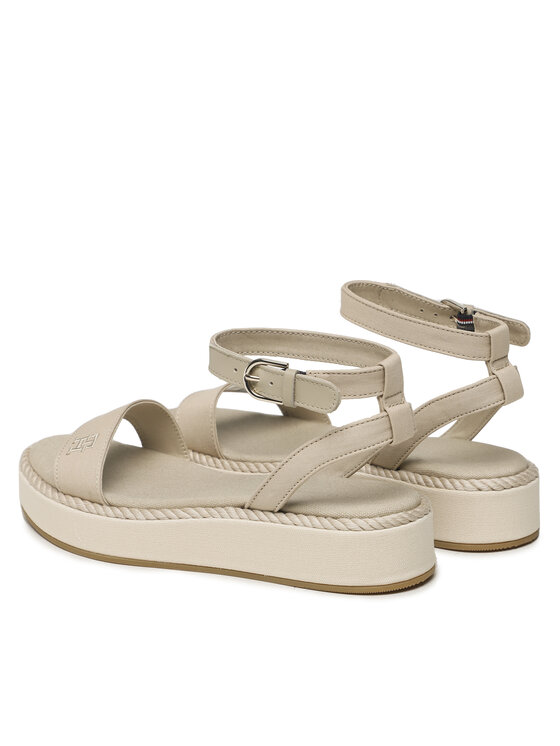 Tommy Hilfiger Sandály Tommy Hilfiger Rope Flatform FW0FW07019 Béžová