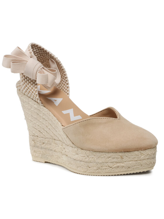 Manebi Espadrilky Manebi Heart-Shaped Wedge Espadrilles M 1.1 WH Béžová