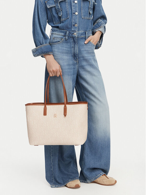 Tommy Hilfiger Bolso Tommy Hilfiger Th Monoplay Tote Le AW0AW17416 Beis