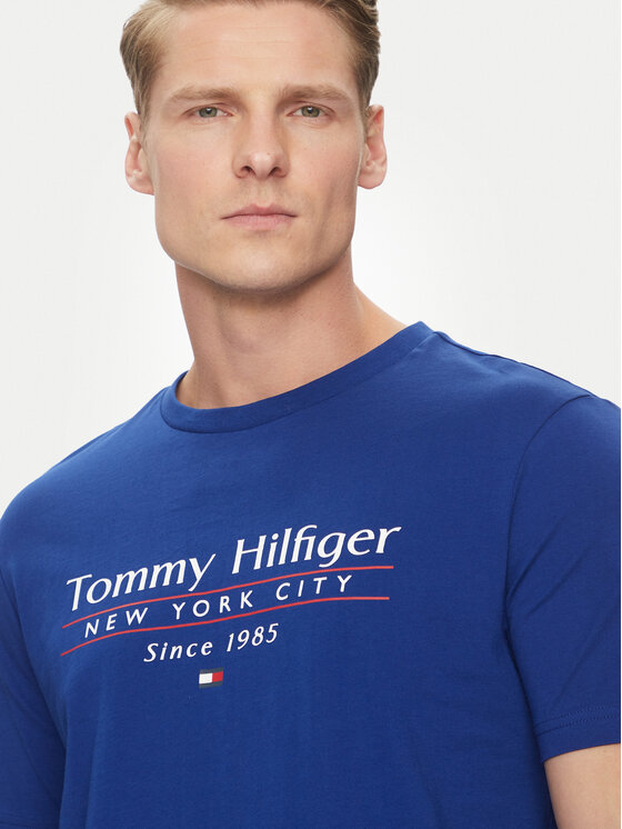 Tommy Hilfiger Tommy Hilfiger Póló Center Stack MW0MW38621 Kék Regular Fit