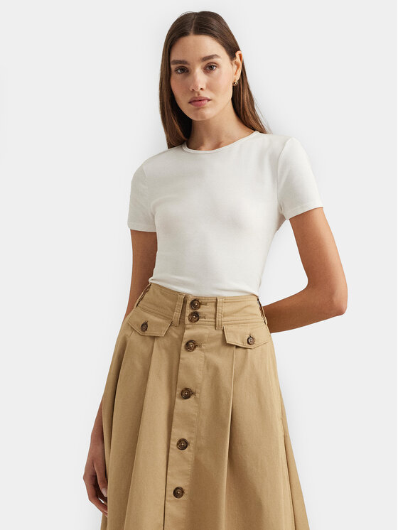 LAUREN RALPH LAUREN Lauren Ralph Lauren Футболка 200655374002 Білий Slim Fit