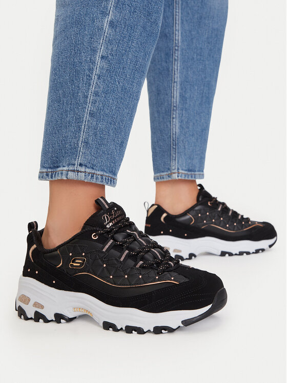 Skechers Sneakersy Skechers D'lites Glamour Feels 13087/BKRG Czarny