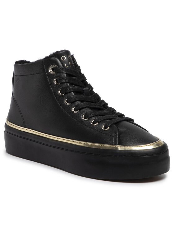 Tommy Hilfiger Сникърси Tommy Hilfiger Midcut Cosy Leather Sneaker FW0FW04536 Черен