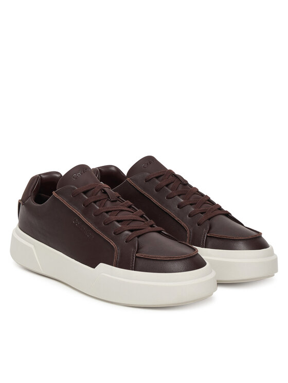 Calvin Klein Sneakersy Calvin Klein Chunky Cupsole Lace Up Lth Pinch YM0YM01454 Bordowy