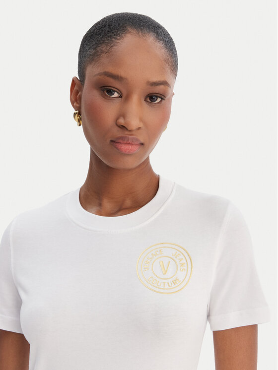 Versace Jeans Couture Versace Jeans Couture Camiseta 80HAHT02 CJ03T Blanco Slim Fit