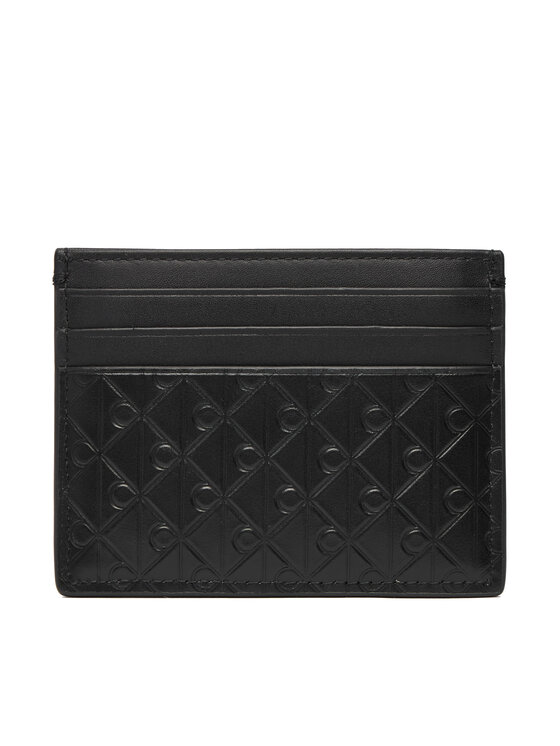 Calvin Klein Kredītkaršu turētājs Calvin Klein Embossed Emblem Card Case LV04D1128G Melns