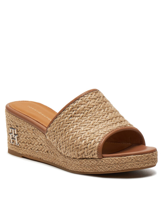 Tommy Hilfiger Espadrilles Tommy Hilfiger Th Rope Wedge Sandal FW0FW07927 Bēšs