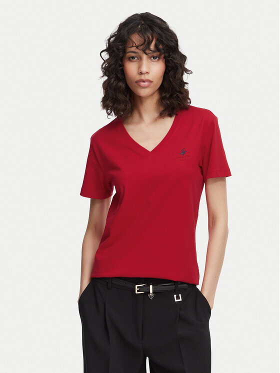 Beverly Hills Polo Club Beverly Hills Polo Club Camiseta P-SS26W-TS516518 Rojo Regular Fit