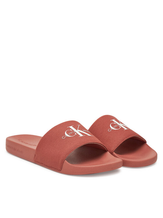 Calvin Klein Jeans Şlapi Calvin Klein Jeans Slide Monogram Cv YM0YM01271 Coral