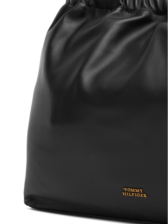 Tommy Hilfiger Kabelka Tommy Hilfiger Soft Leather Tote AW0AW18308 Čierna