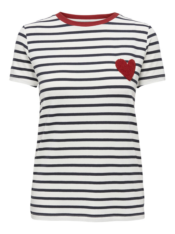 ONLY ONLY Camiseta Heart 15318959 Blanco Regular Fit