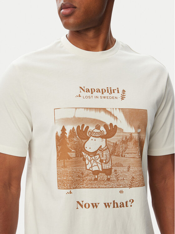 Napapijri Napapijri Camiseta Cabin NP0A8B3F Crema Relaxed Fit