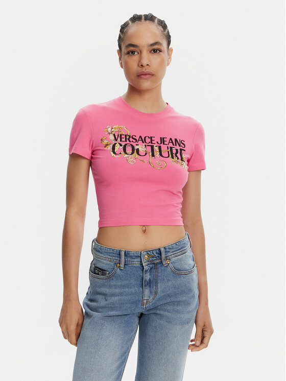 Versace Jeans Couture Versace Jeans Couture Футболка 78HAHC05 Рожевий Slim Fit