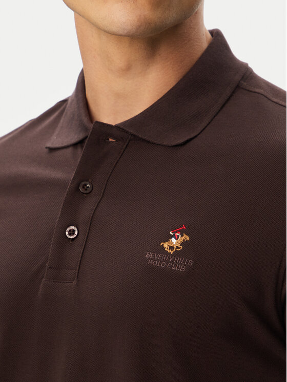 Beverly Hills Polo Club Beverly Hills Polo Club Поло P-SS26M-P4501247 Темно-коричневий Regular Fit