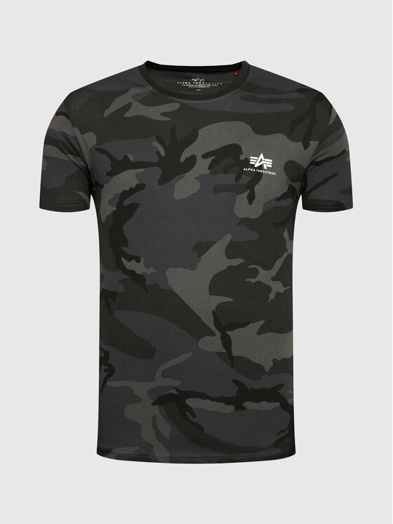 Alpha Industries Alpha Industries Marškinėliai Backprint T Camo 128507C Juoda Regular Fit