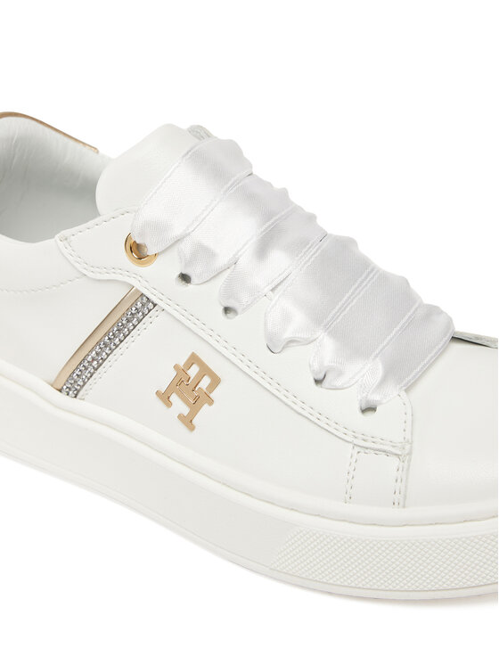 Tommy Hilfiger Laisvalaikio batai Tommy Hilfiger Low Cut Lace UP T4A9-33933-0206X048 Balta