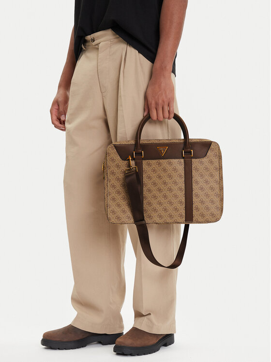 Guess Brašna na notebook Guess Vezzola Smart HMEVZL P3138 Béžová