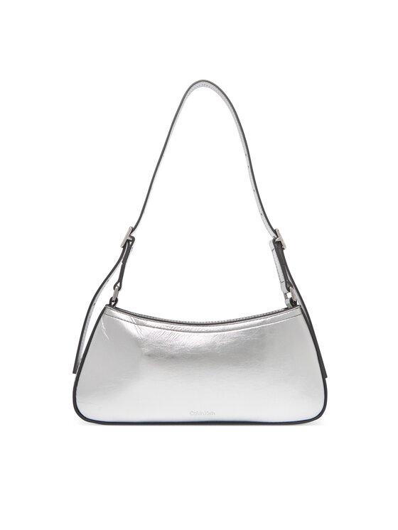 Calvin Klein Kabelka Calvin Klein Ck Metallic Small Shoulder Bag LV04F3304G Stříbrná