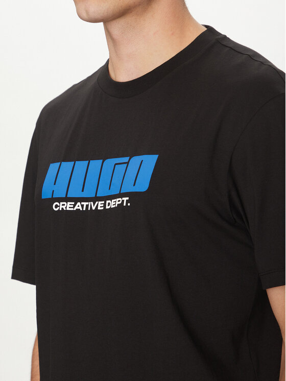 HUGO HUGO Футболка Newromi 50542934 Чорний Regular Fit