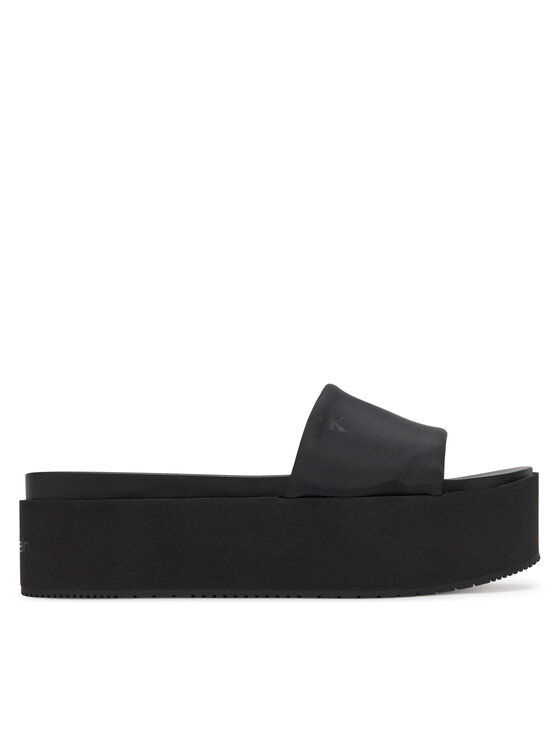 Calvin Klein Jeans Παντόφλες Calvin Klein Jeans Flatform Sandal Slide In Nylon YW0YW01791 Μαύρο