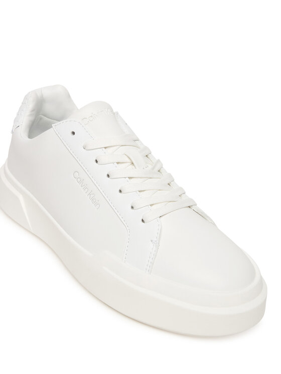 Calvin Klein Snīkeri Calvin Klein Chunky Cupsole Laceup Lth Bt Aop YW0YW02036 Balts
