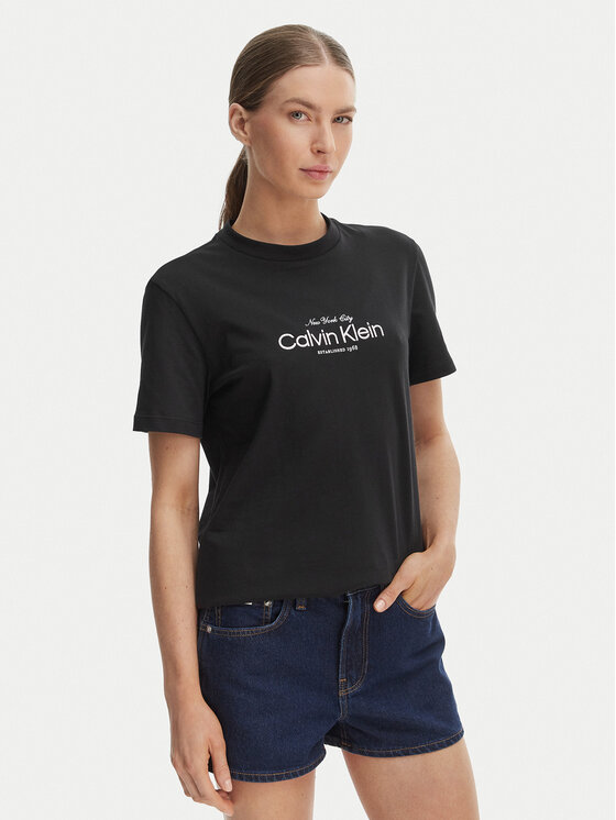 Calvin Klein Jeans Calvin Klein Jeans Camiseta NYC Logo LV047F810G Negro Classic Fit