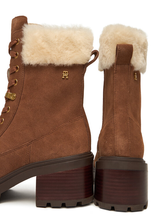 Tommy Hilfiger Ghete Tommy Hilfiger Th Shearling Lace Up Boot FW0FW08999 Maro