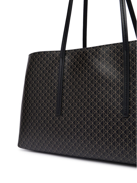 Calvin Klein Rankinė Calvin Klein Emblem Aop Medium Work Tote LV04F3786G Juoda