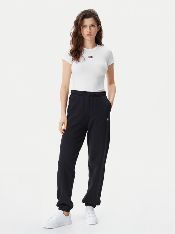 Tommy Jeans Tommy Jeans Marškinėliai Badge DW0DW17881 Balta Slim Fit