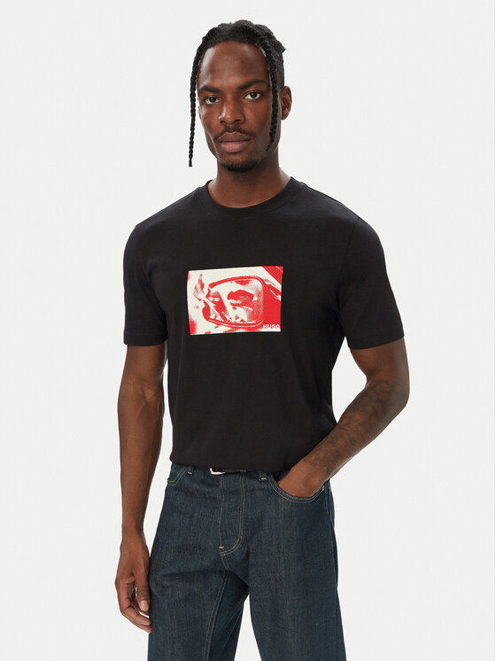 HUGO HUGO Camiseta Dirom 50570844 Negro Regular Fit