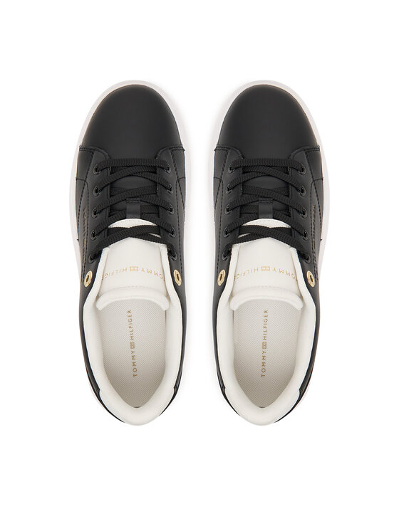 Tommy Hilfiger Tenisice Tommy Hilfiger Th Feminine Cupsole Leather FW0FW09105 Crna