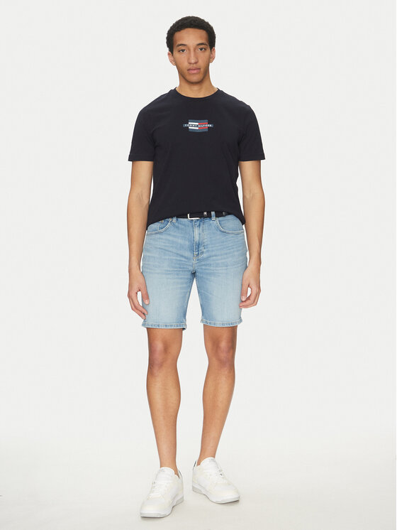 Tommy Hilfiger Tommy Hilfiger T-shirt Flag Box MW0MW38636 Tamnoplava Regular Fit