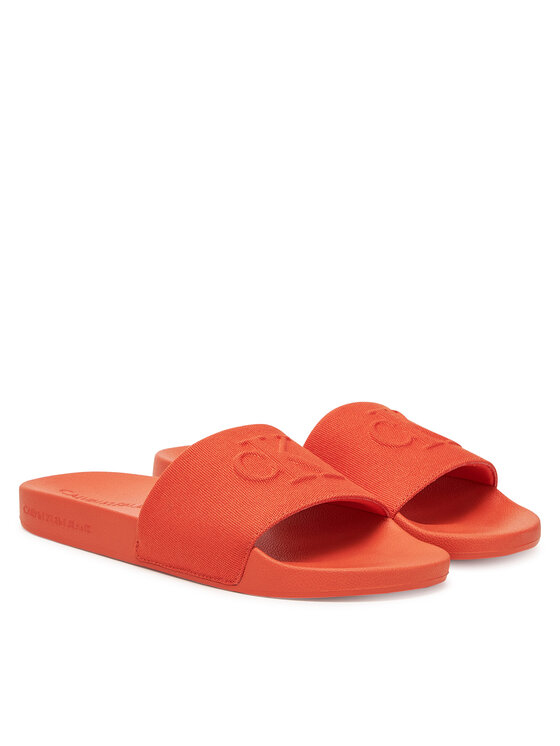 Calvin Klein Jeans Şlapi Calvin Klein Jeans Slide Hf Mono Cv YM0YM01282 Portocaliu