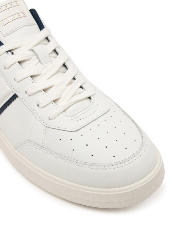 Tommy Jeans Sneakersy Tommy Jeans Lightweight Flag Leather Court EM0EM01758 Biały